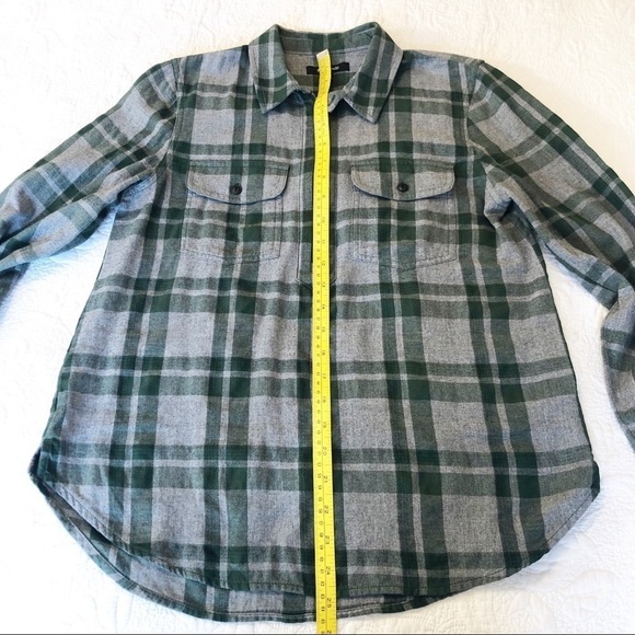 Madewell 1/4 Zip Plaid Flannel Popover Shirt - S - Picture 9 of 10